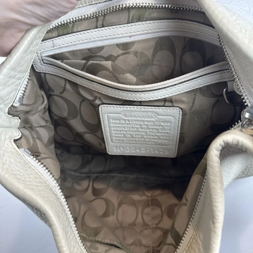 Coach East West Legacy Duffle Hobo Shoulder Bag Bone Pebble